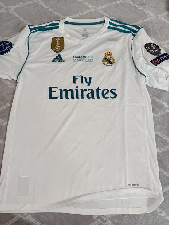 adidas Other - adidas White and Teal Real Madrid Final Kyiv 2018 Match Jersey